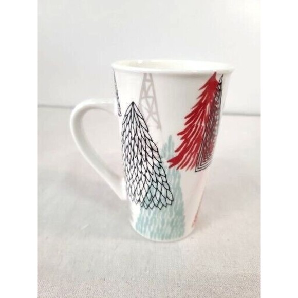 STARBUCKS 16 oz Coffee Mug Cup Tall Latte Handled Christmas Trees Holiday 2017 - Picture 2 of 4
